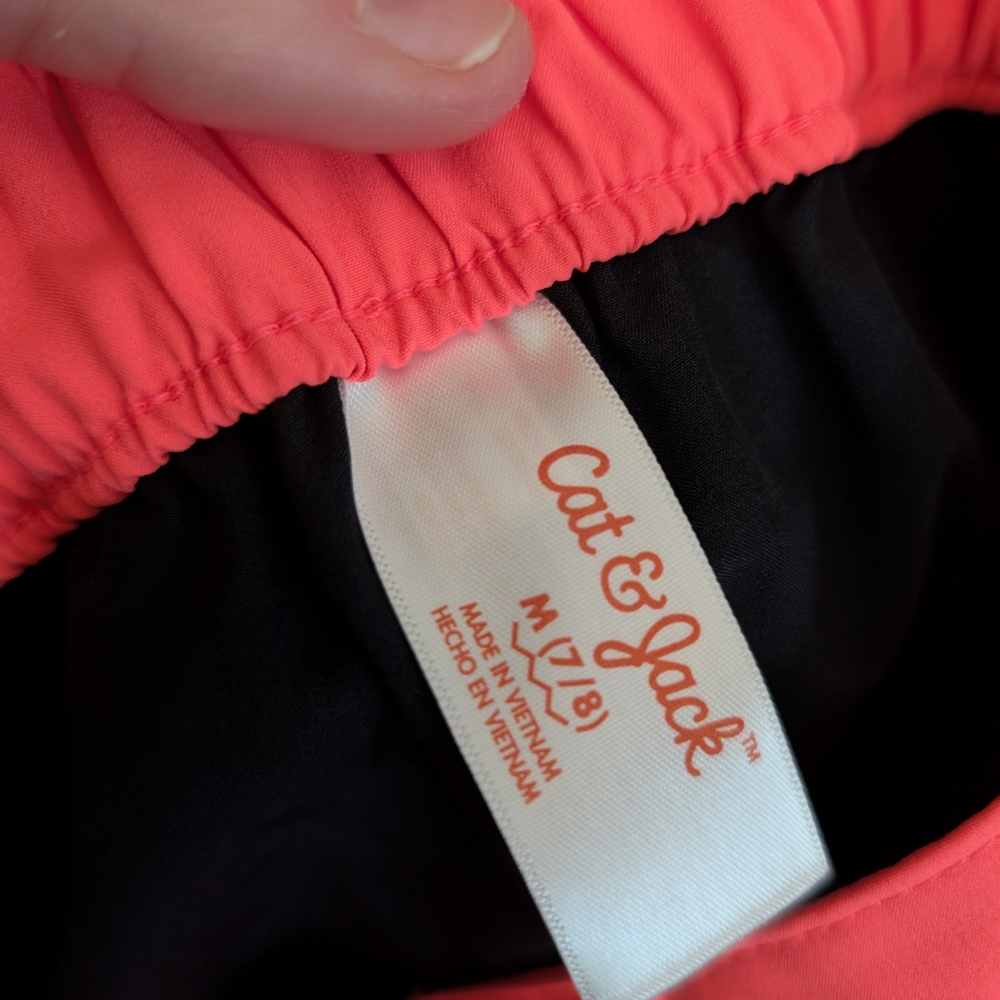 Cat & Jack Coral and Black Swim Shorts - Picture 4 of 7